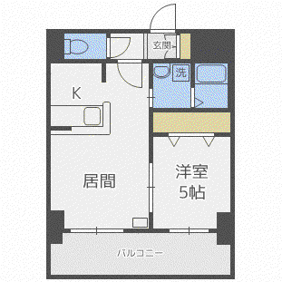 サンコート本通ガーデンヒルズ(1LDK/9階)の間取り写真