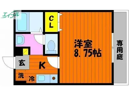 フォーシーズン冬(1K/2階)の間取り写真