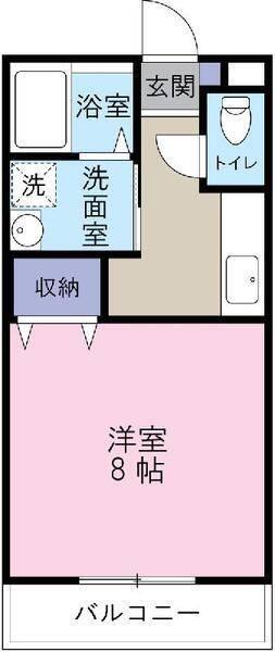 ミルフォード(1K/1階)の間取り写真
