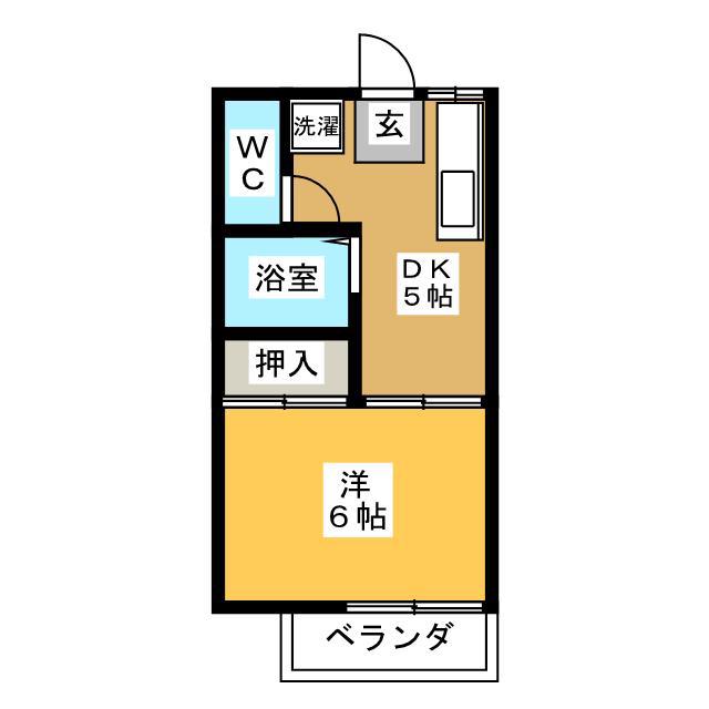 フォーブル春里(1DK/2階)の間取り写真