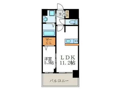 プレデコート西京極(1LDK/1階)の間取り写真