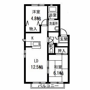 エクセルメゾン G棟(2LDK/1階)の間取り写真