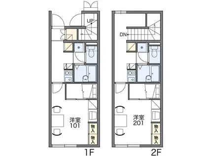レオパレス九日市(1K/2階)の間取り写真