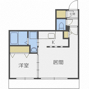 グランデルーシア手稲(1LDK/4階)の間取り写真