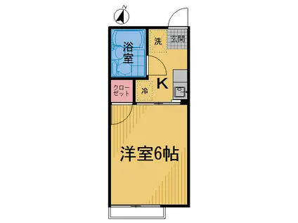 プラム府中(1K/1階)の間取り写真