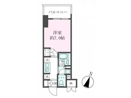 クレストコート靭公園 THE CLASS(1K/8階)の間取り写真