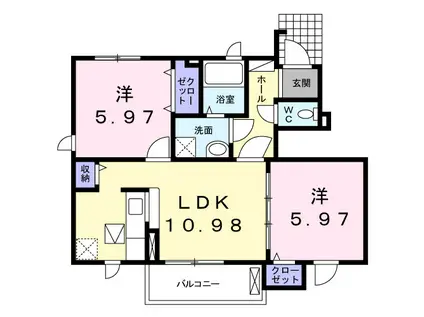 ベル アンジュ(2LDK/1階)の間取り写真