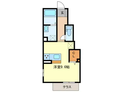 メゾン・ド・玲(ワンルーム/1階)の間取り写真