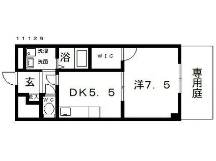 アンプルールフェールREALIFE(1DK/1階)の間取り写真