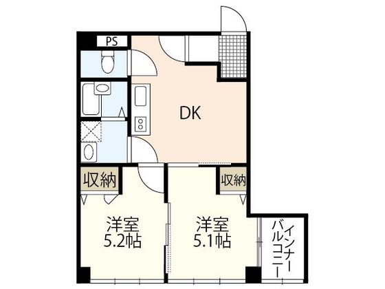 N東中央(2DK/4階)の間取り写真