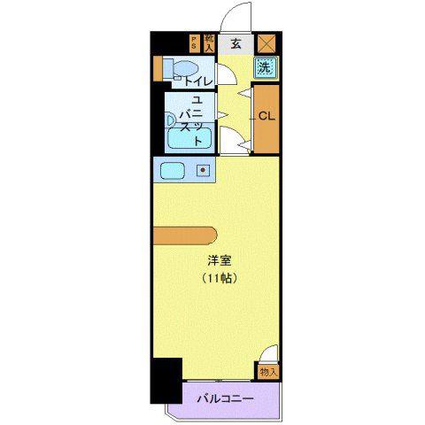 ベルビュー支倉(ワンルーム/2階)の間取り写真
