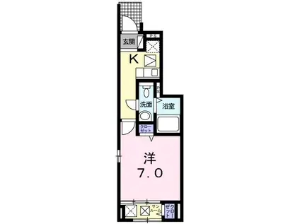 イーストAVENUE(1K/1階)の間取り写真