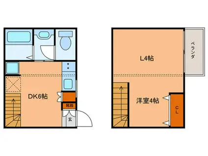 ポーラスター10TH名駅(1LDK/2階)の間取り写真