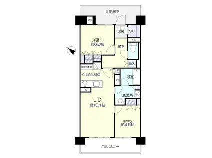 オープンレジデンシア新前橋(2LDK/7階)の間取り写真