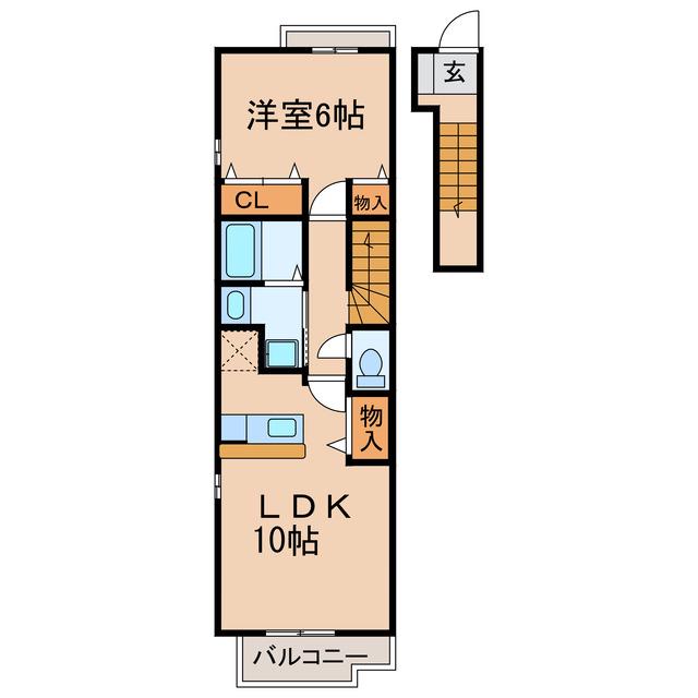 フォルシュ(1LDK/2階)の間取り写真