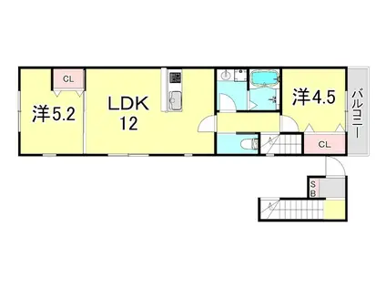 KARIN禅昌寺(2LDK/1階)の間取り写真