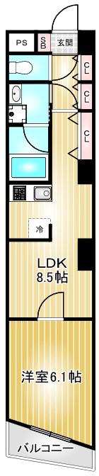 PHOENIX KANAYAMA(1LDK/2階)の間取り写真