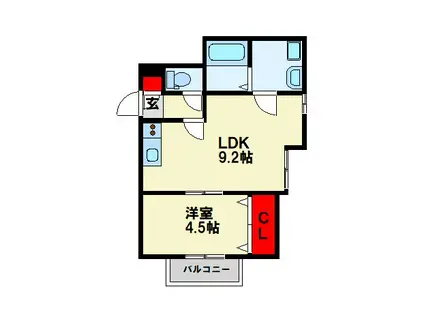 THE NOBLES 戸畑I(1LDK/3階)の間取り写真