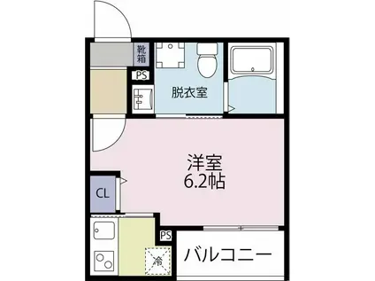 ハイム川崎新町(1K/2階)の間取り写真