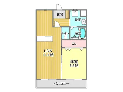 シュッド・エコール(1LDK/1階)の間取り写真