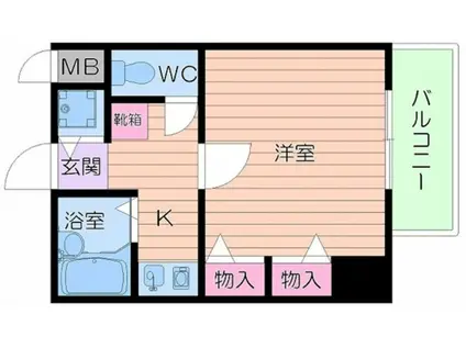 パラシオ塚本III(1K/6階)の間取り写真