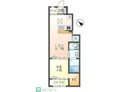 ルクレール(1LDK/1階)の間取り写真