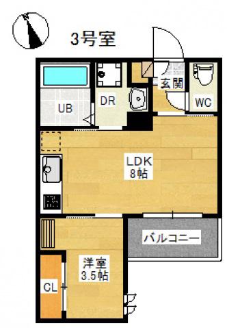 REGALEST GLORY DESIRE(1LDK/1階)の間取り写真