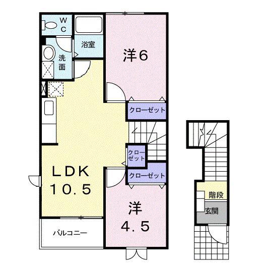 SOLEADO(2LDK/2階)の間取り写真