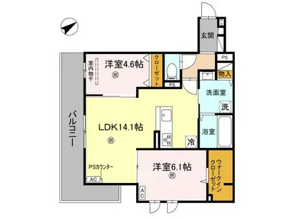 LA MAISON林崎(2LDK/2階)の間取り写真
