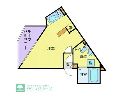 フラッフィー田園調布(ワンルーム/3階)の間取り写真