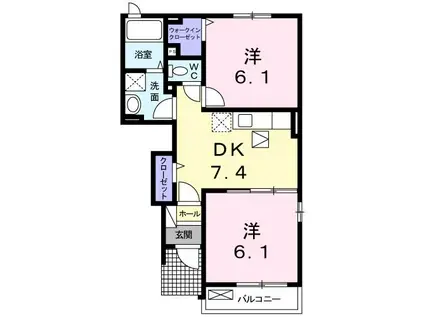 レスポワール 聡(2DK/1階)の間取り写真
