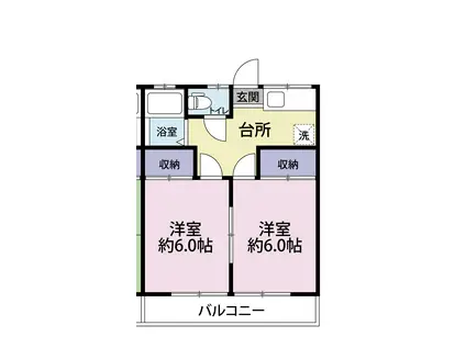橋本ハイツ(2K/2階)の間取り写真