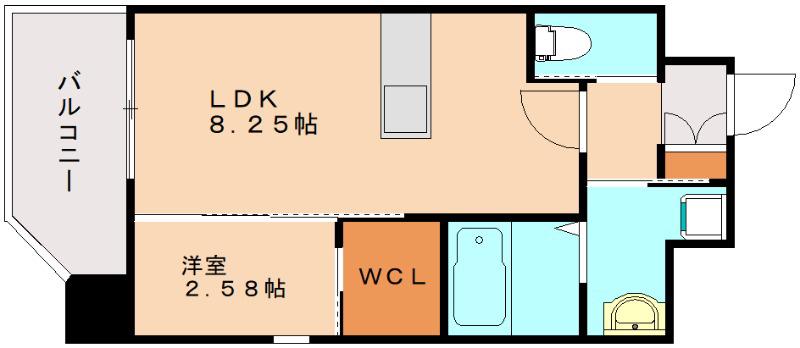 リファレンス竹下駅前(1LDK/11階)の間取り写真