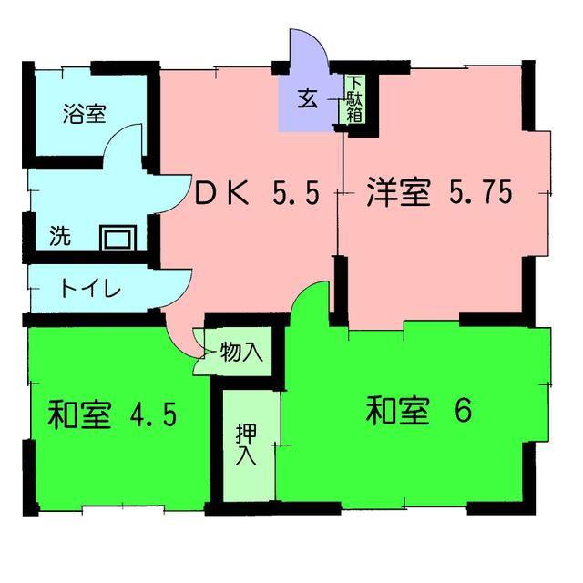 メゾン竹ノ上(3DK/1階)の間取り写真
