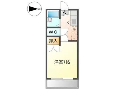 プログレス10(1K/2階)の間取り写真