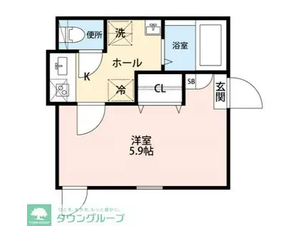 グランクオール三ノ輪(1K/1階)の間取り写真