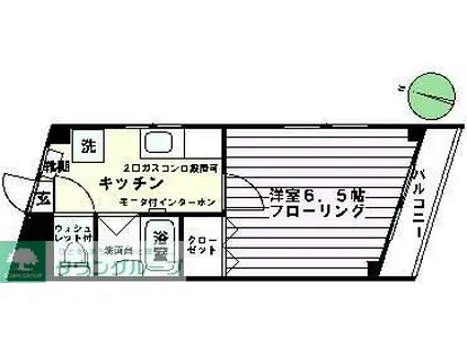 伏見ビル(1K/2階)の間取り写真