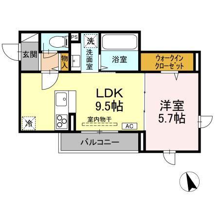 CAREER POCKET A(1LDK/3階)の間取り写真