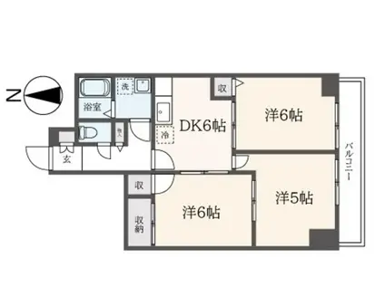 セルテーヌSUZUSHO(3DK/5階)の間取り写真