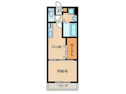FARPLACE小倉西A棟(1DK/2階)の間取り写真