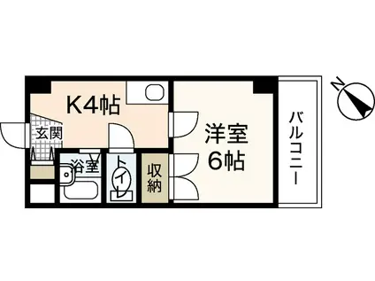 コーポエコード(1K/4階)の間取り写真