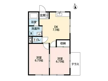 METAARE L(2DK/1階)の間取り写真