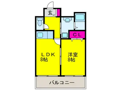 ホライズンハイツ(1LDK/2階)の間取り写真