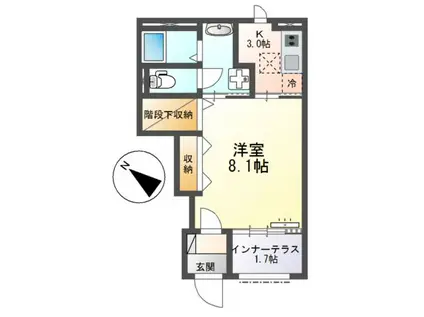 沼津市大諏訪アパート(1K/1階)の間取り写真