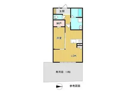 KILELE(1LDK/1階)の間取り写真