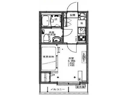 KEIAI RESIDENCE 西所沢(1K/2階)の間取り写真