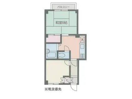 NGS滝頭(2DK/2階)の間取り写真