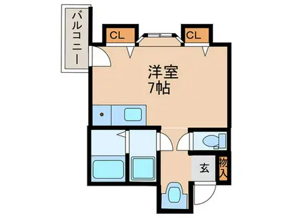 プチコートゆきなが(ワンルーム/4階)の間取り写真