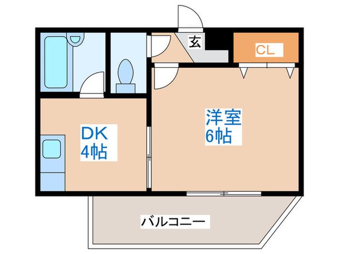 オパス宮の森(1DK/2階)の間取り写真