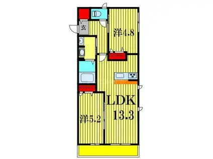S・Y・HEIM(2LDK/3階)の間取り写真